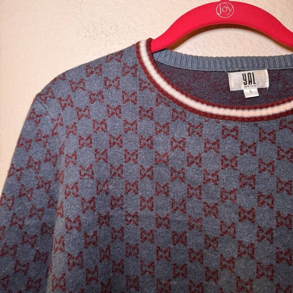 Yal New York KNIT Viscose Polyester Crewneck Sweater Size Large - Picture 3 of 7